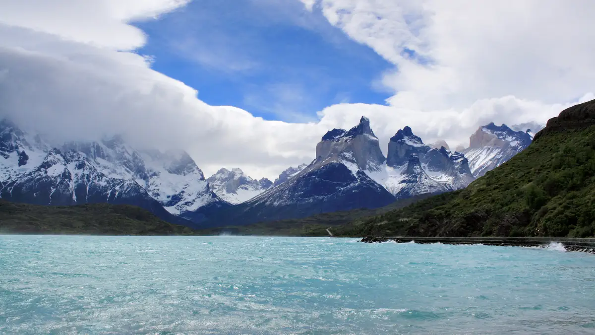 The Cuernos del Paine above the turquoise Lago Pehoé