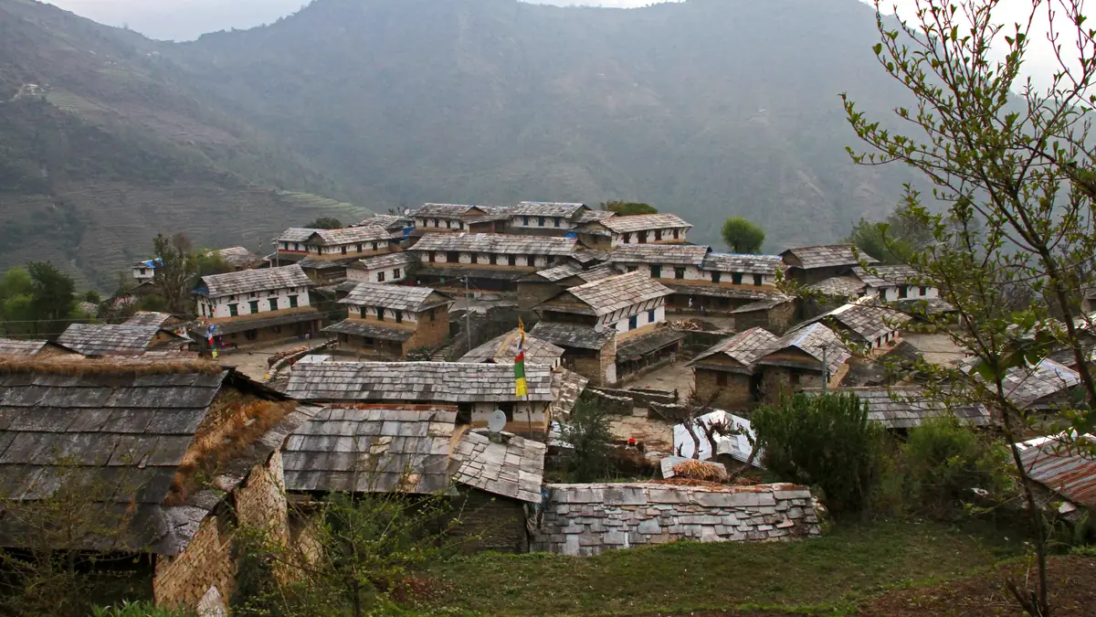 Slate roofs of the Gurung village of Ghandruk