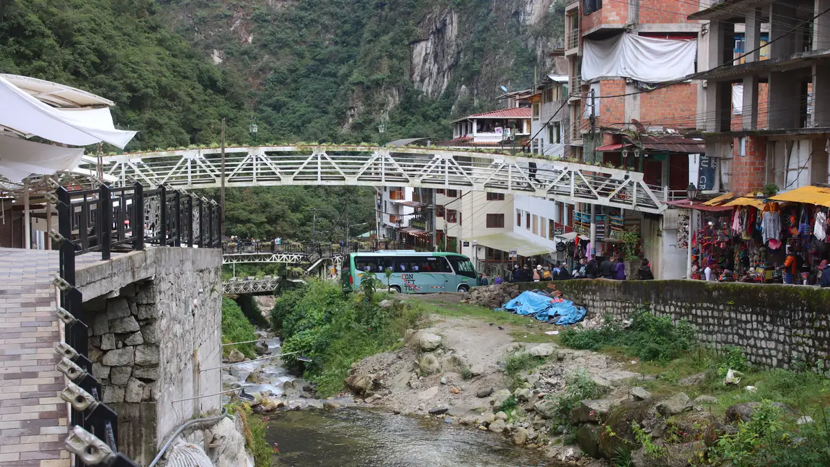 Aguas Calientes on the river, where the short Inca Trail spends its hotel night