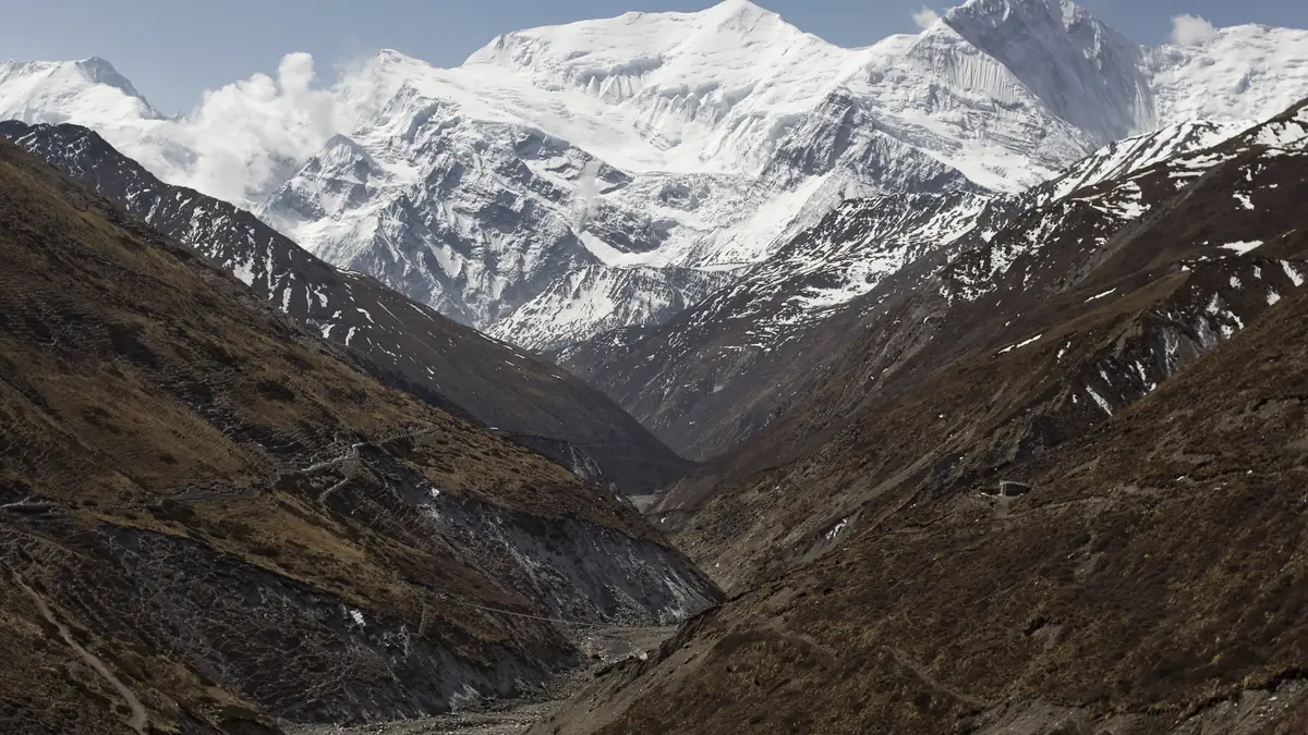 Die Annapurna-Kette zwischen Ledar und Thorong Phedi