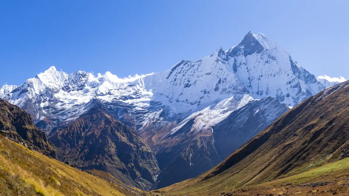 Machapuchare, the Fishtail, above the Modi Khola valley