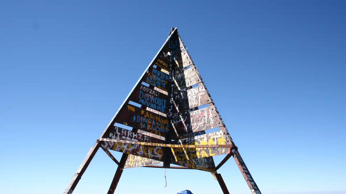 The summit pyramid of Toubkal at 4,167 m